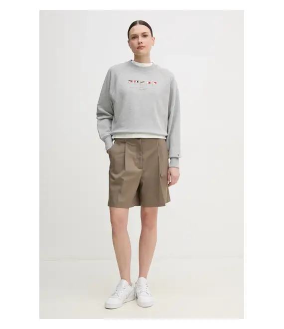 Βαμβακερό μπλουζάκι Tommy Hilfiger γυναικείο, χρώμα: άσπρο, WW0WW46158