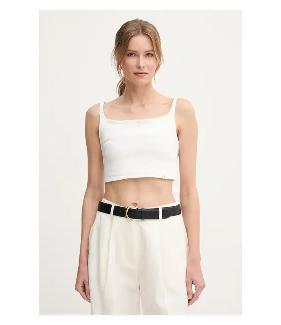 Top Calvin Klein Jeans χρώμα: μπεζ, J20J225195