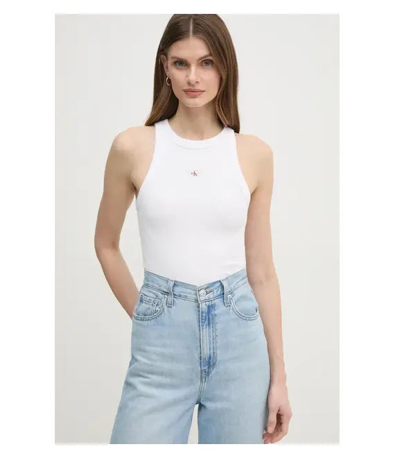 Top Calvin Klein Jeans χρώμα: άσπρο, J20J225302