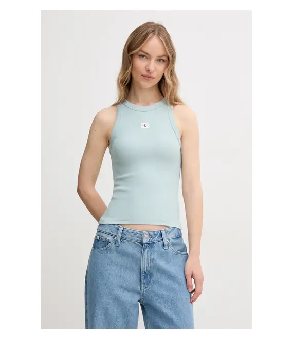 Top Calvin Klein Jeans χρώμα: τιρκουάζ, J20J225302