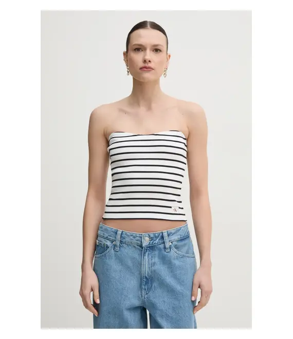Top Calvin Klein Jeans χρώμα: άσπρο, J20J225310