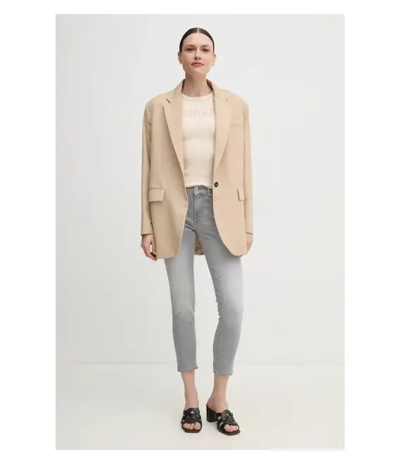 Top Calvin Klein Jeans χρώμα: μπεζ, J20J225520