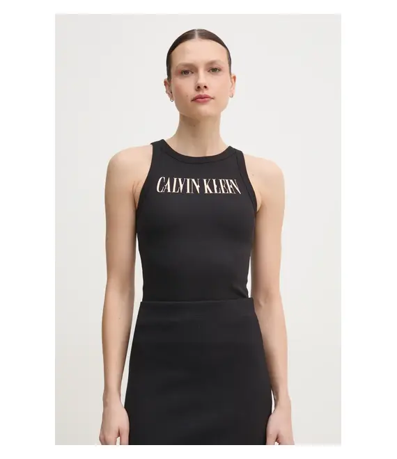 Top Calvin Klein Jeans χρώμα: μαύρο, J20J225520