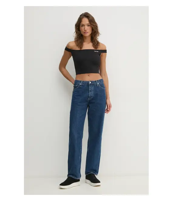 Top Calvin Klein Jeans χρώμα: μαύρο, J20J225542