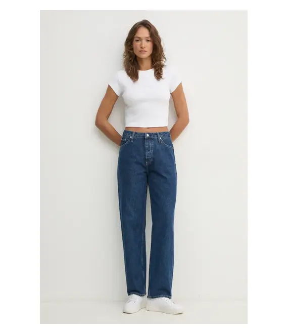 Μπλουζάκι Calvin Klein Jeans χρώμα: άσπρο, LV047AB802