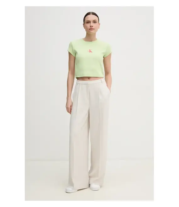 Μπλουζάκι Calvin Klein Jeans χρώμα: πράσινο, LV047AB802
