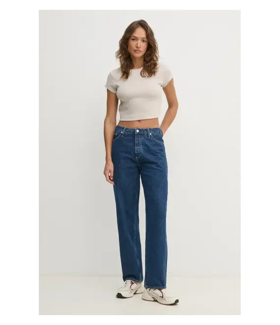 Μπλουζάκι Calvin Klein Jeans χρώμα: μπεζ, LV047AB802