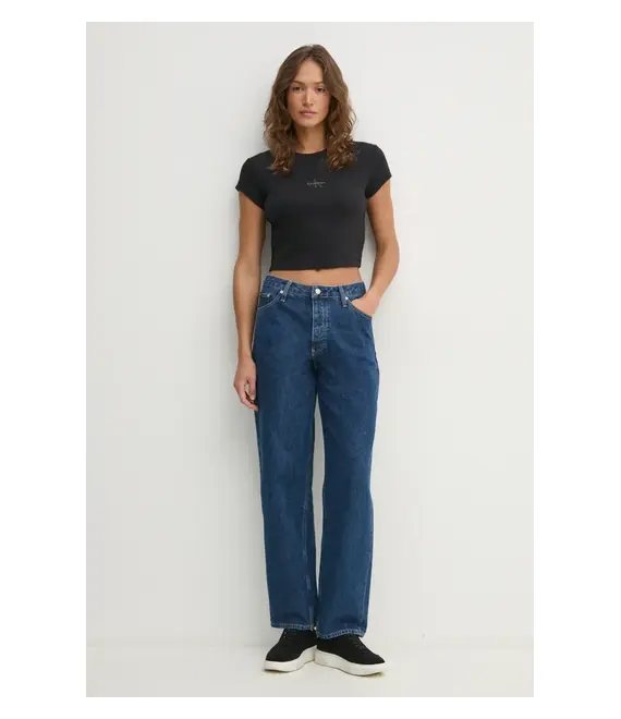 Μπλουζάκι Calvin Klein Jeans χρώμα: μαύρο, LV047AB802