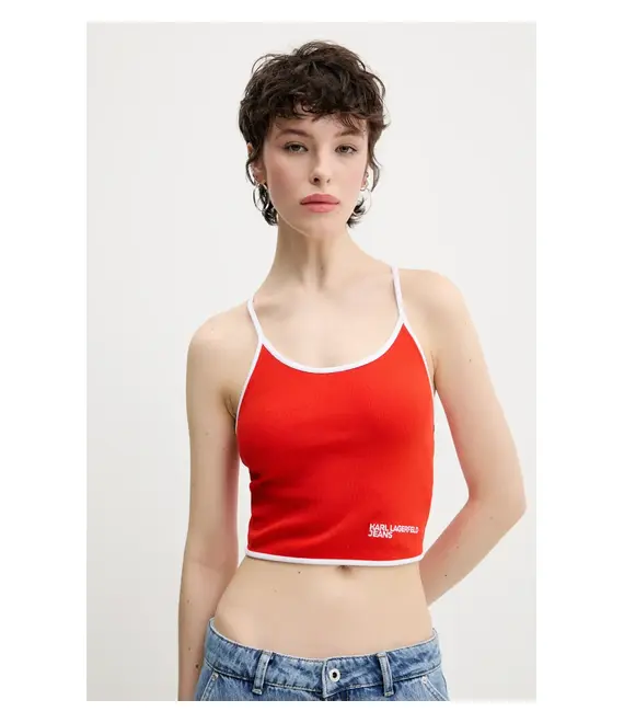 Top Karl Lagerfeld Jeans χρώμα: κόκκινο, A2W17026