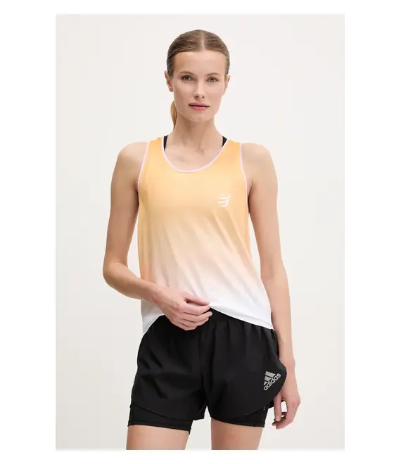 Τοπ για τρέξιμο Compressport Singlet χρώμα: μπεζ, ATSW744