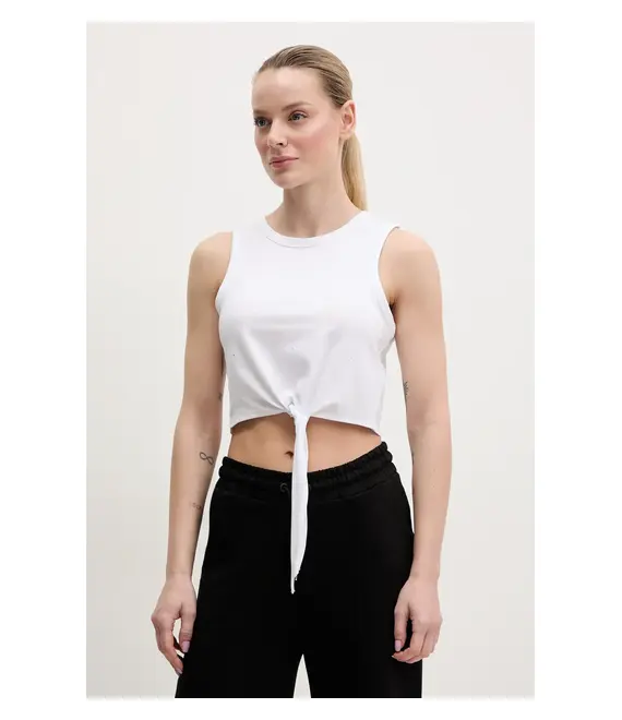 Βαμβακερό τοπ Guess PRIMULA χρώμα: άσπρο, V5GI01 I3Z14