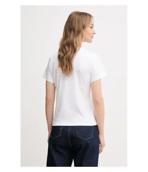 Βαμβακερό μπλουζάκι Guess γυναικείο, χρώμα: άσπρο, V5GI03 I3Z14
