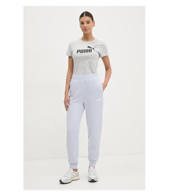 Βαμβακερό μπλουζάκι Puma γυναικείο, χρώμα: γκρι, 682370