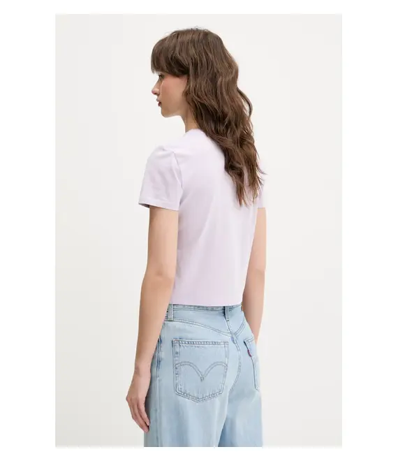 Βαμβακερό μπλουζάκι Guess Originals γυναικείο, χρώμα: μοβ, W5GI56 J1314