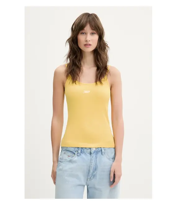Top Tommy Jeans χρώμα: κίτρινο, DW0DW20241