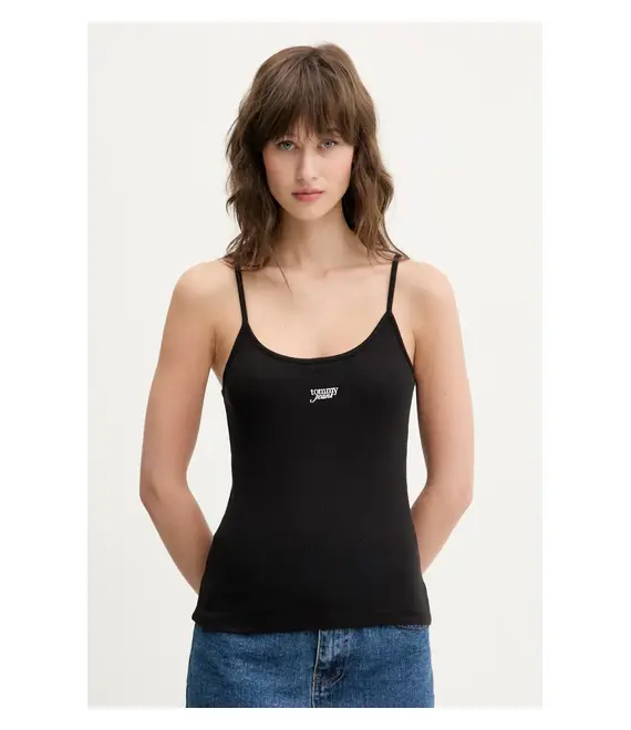 Top Tommy Jeans χρώμα: μαύρο, DW0DW20241
