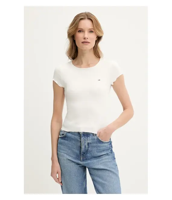 Μπλουζάκι Tommy Jeans χρώμα: άσπρο, DW0DW20623