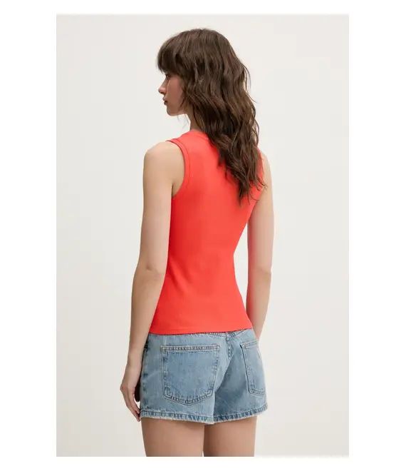 Top Tommy Jeans χρώμα: πορτοκαλί, DW0DW20673