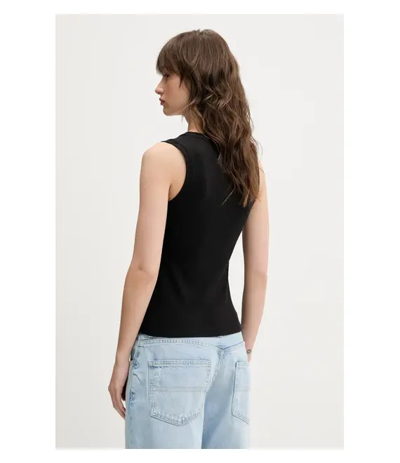 Top Tommy Jeans χρώμα: μαύρο, DW0DW20673