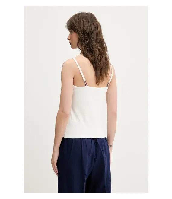 Top Tommy Jeans χρώμα: άσπρο, DW0DW20675