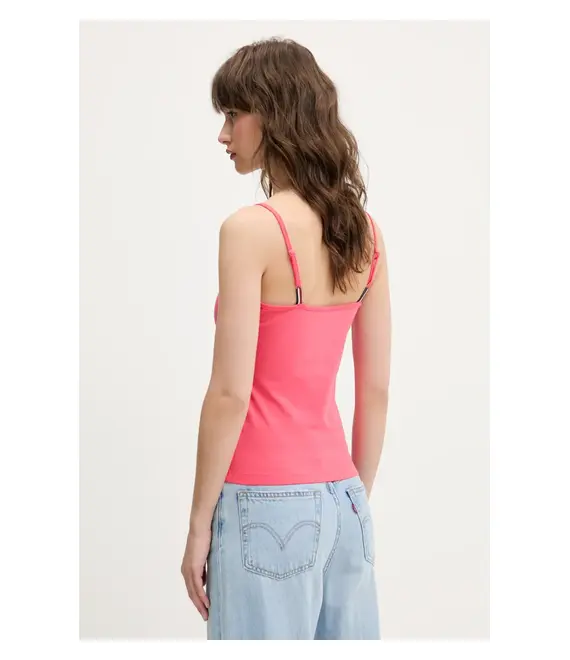 Top Tommy Jeans χρώμα: ροζ, DW0DW20675