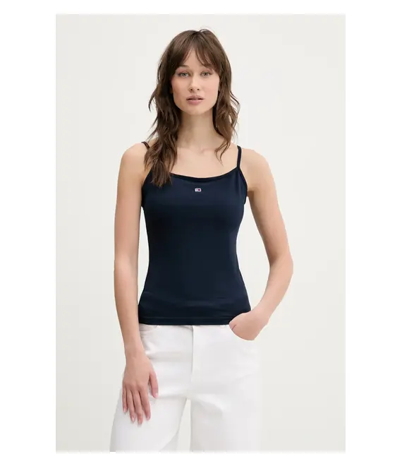 Top Tommy Jeans χρώμα: ναυτικό μπλε, DW0DW20675