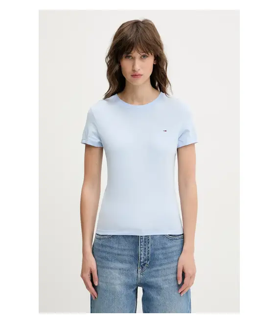 Βαμβακερό μπλουζάκι Tommy Jeans 2-pack χρώμα: μπλε, DW0DW21366