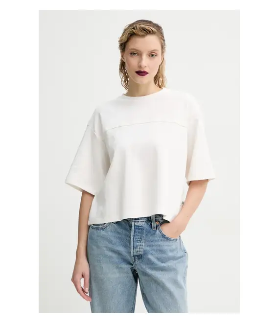 Βαμβακερό μπλουζάκι G-Star Raw γυναικείο, χρώμα: άσπρο, D26419-C812