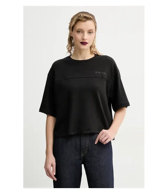 Βαμβακερό μπλουζάκι G-Star Raw γυναικείο, χρώμα: μαύρο, D26419-C812