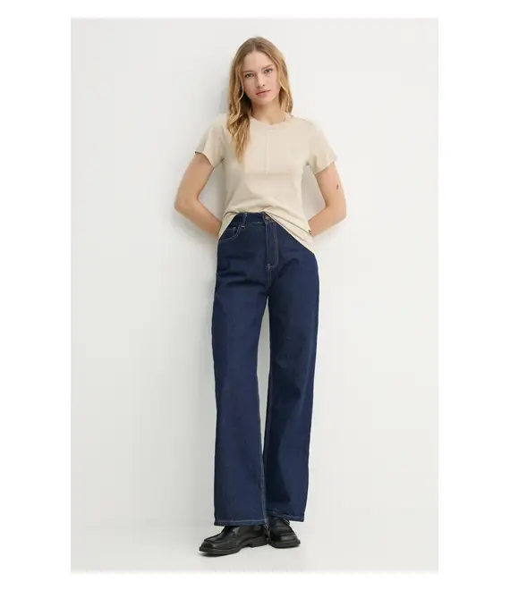 Βαμβακερό μπλουζάκι G-Star Raw γυναικείο, χρώμα: μπεζ, D24499-B059