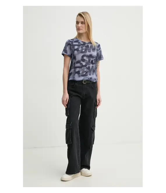 Βαμβακερό μπλουζάκι G-Star Raw γυναικείο, χρώμα: ναυτικό μπλε, D26066-C565
