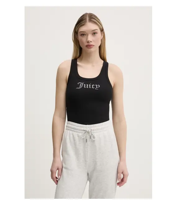 Top Juicy Couture THIN STRAP RACER χρώμα: μαύρο, JCWLV125305