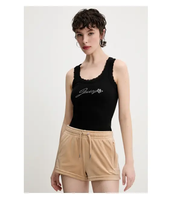 Top Juicy Couture JUICY HIBISCUS CRYSTAL χρώμα: μαύρο, JCWLV125335