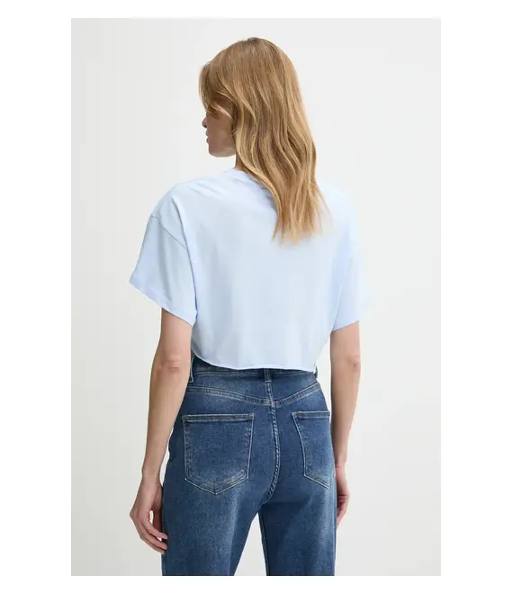 Βαμβακερό μπλουζάκι Tommy Jeans χρώμα: μπλε, DW0DW20321