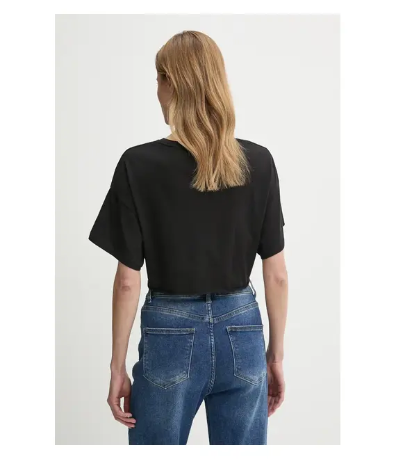 Βαμβακερό μπλουζάκι Tommy Jeans χρώμα: μαύρο, DW0DW20321