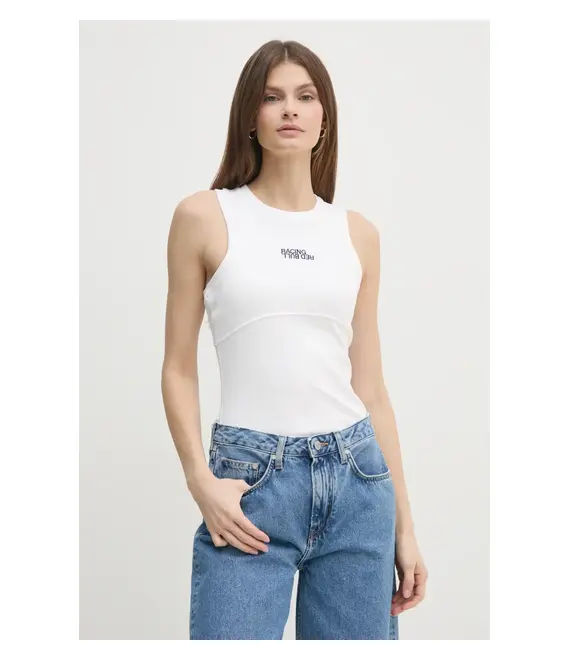 Top Red Bull Racing x Pepe Jeans LOGO RIB TANK χρώμα: μπεζ, RL500011