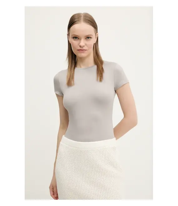 Μπλουζάκι Hollister Co. χρώμα: γκρι, KI339-5044