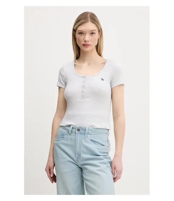 Μπλουζάκι Abercrombie & Fitch χρώμα: γκρι, KI139-5271