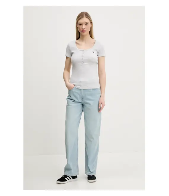 Μπλουζάκι Abercrombie & Fitch χρώμα: γκρι, KI139-5271