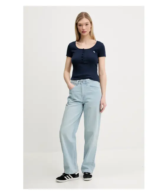 Μπλουζάκι Abercrombie & Fitch χρώμα: ναυτικό μπλε, KI139-5271
