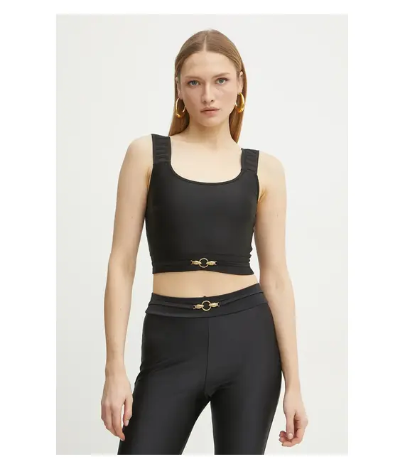 Top Just Cavalli χρώμα: μαύρο, 78PAM2A6 J0108