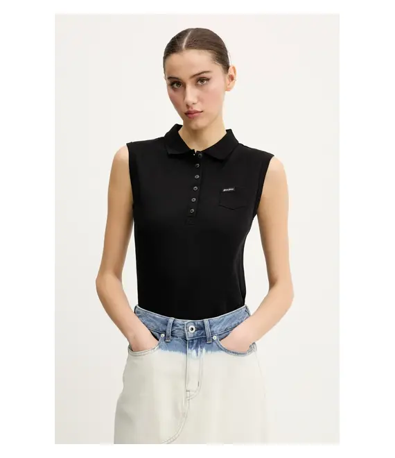 Top Guess Jeans χρώμα: μαύρο, W5GP24 KCYR1