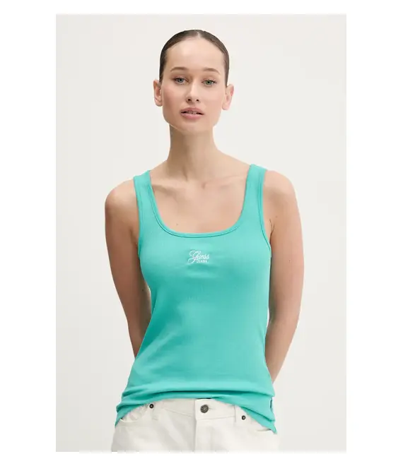 Top Guess Jeans χρώμα: τιρκουάζ, W5GP26 KA0H1