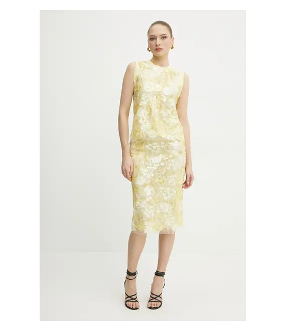 Μπλουζάκι Ermanno Scervino χρώμα: κίτρινο, 56TL017EZ0