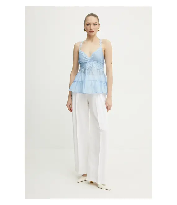 Μπλουζάκι Ermanno Scervino χρώμα: μπλε, 56TL025ES3