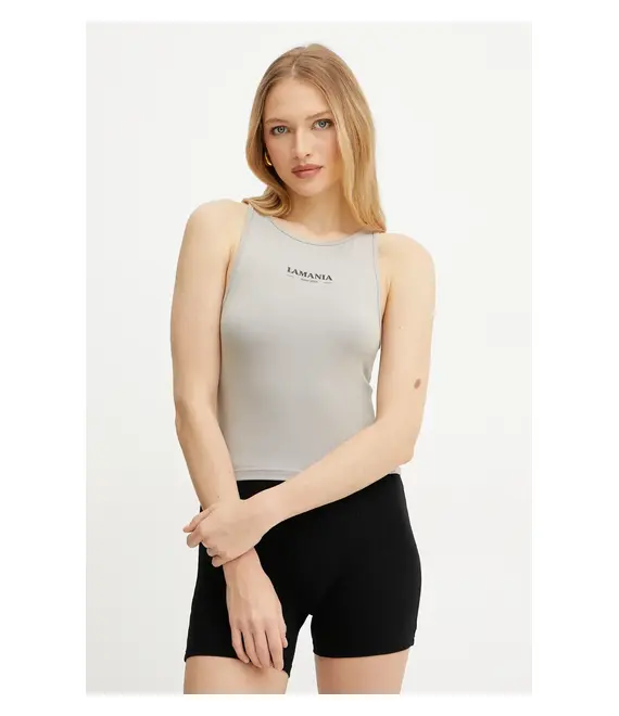 Top La Mania χρώμα: μπεζ, BASIC CROP TOP