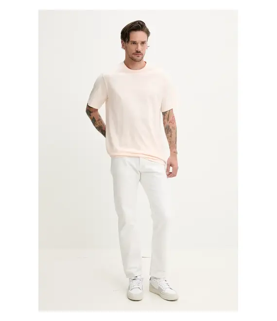 Βαμβακερό μπλουζάκι Converse χρώμα: μπεζ, 10023876-A47