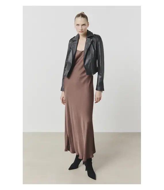 Δερμάτινo jacket Answear Lab γυναικεία, χρώμα: μαύρο