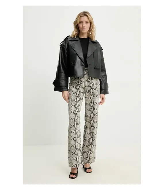 Δερμάτινo jacket Answear Lab χρώμα: μαύρο
