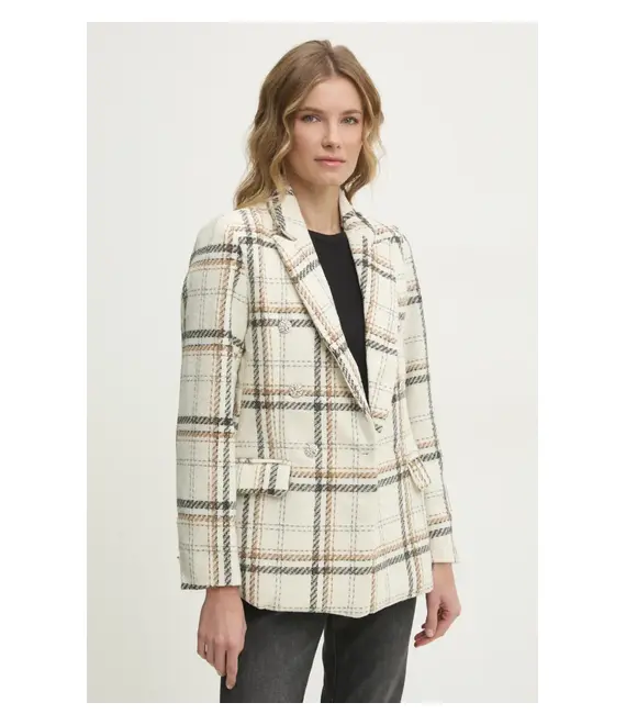 Βαμβακερό blazer Answear Lab χρώμα: μπεζ